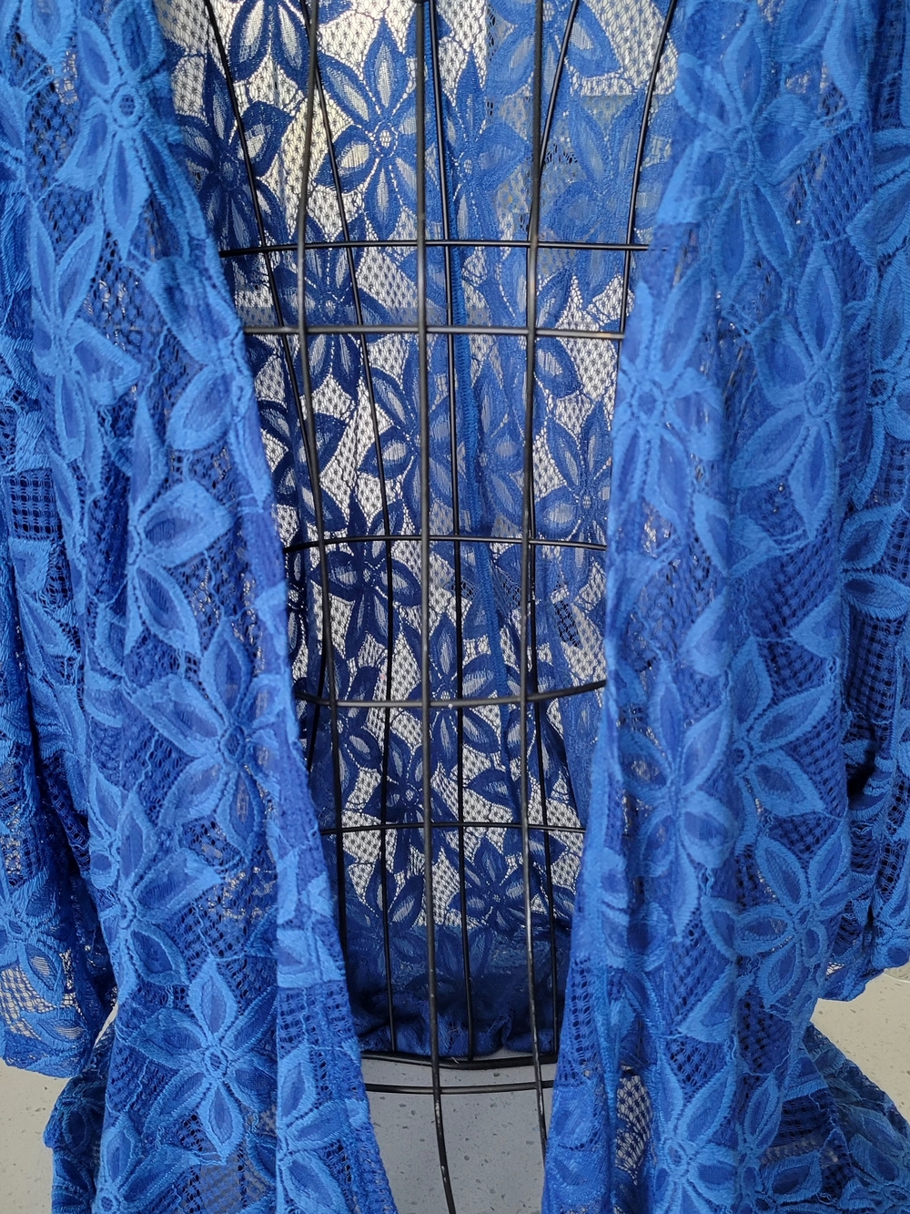 LuLaRoe Cobalt Blue Floral Lace Cardigan